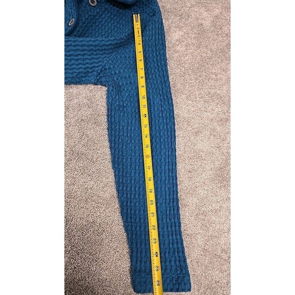 Mododoc Waffle Weave Button Jacket Coat Teal Blue 100% Cotton Women’s Size S - Picture 9 of 9